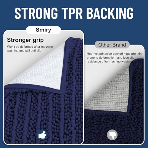 Smiry Bathroom Rugs 40X32, Extra Soft Rubber Backing Chenille Bath Mats - Image 3