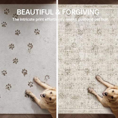 Sasttie 2x3 Area Rugs, Ultra-Soft Washable Rug for Living Room, Beige - Image 5