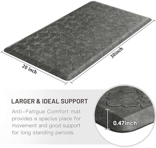 WISELIFE Kitchen Mat Cushioned Anti Fatigue Floor Mat, 20"x32", Grey - Image 2