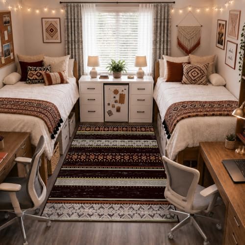 5x7 Washable Area Rugs for Living Room Boho Bedroom Rug Colorful/Black - Image 2