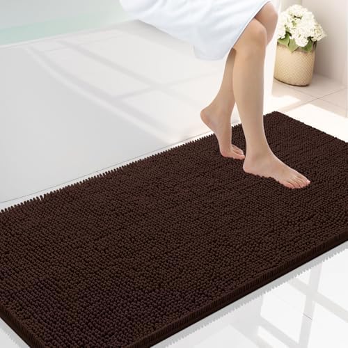 Smiry Bathroom Rugs 40X24, Luxury Chenille Extra Soft Absorbent Bath Mat by Smiry