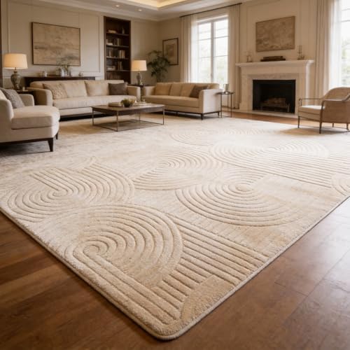 Brown Boho 8x10 Solid Color Area Rugs, Washable Rugs for Living Room by SWGRTCarpet