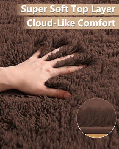 Smiry Area Rugs for Living Room Bedroom 4x5.9 ft, Fluffy Washable Carpet - Image 2