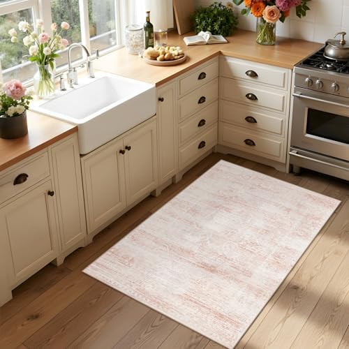 Entryway Rug 2x3 Washable Non Slip Pink Area Rugs for Kitchen - Image 4