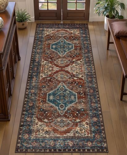 Tangsoo Vintage 2x5 Washable Runner Rug for Hallways, Non Slip Runner Rug by Tangsoo
