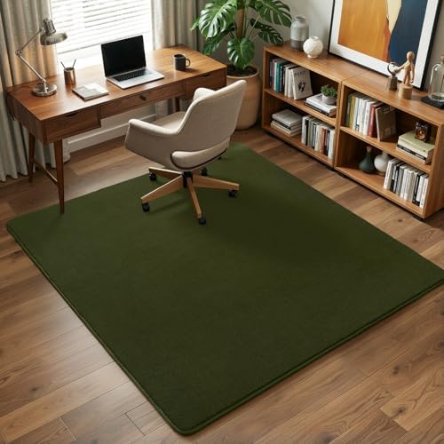 Amearea 4x4 Square Area Rug for Bedroom Living Room, Olive Green Fluffy Rug - Image 7