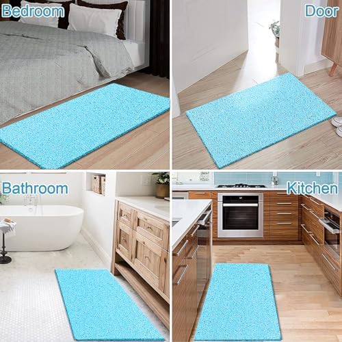 godehone Shower Mats Non Slip Without Suction Cups, PVC Loofah Bathroom Mats, Loofah Mats for Shower and Bathroom, Quick Drying, 23.6× 47.2 Inch, Turquoise Blue - Image 5