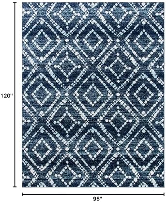 SAFAVIEH Area Rug 8x10 - Adirondack Collection - Large - Navy & Ivory, Geometric Trellis Pattern, Non-Shedding & Easy Cleaning, Ideal for Living Room, Bedroom, Office, Dining Space (ADR131N) - Image 2