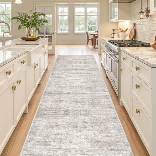 2'6 x 10' Runner Rug Non Slip,Washable Kitchen Rugs,Taupe - Image 4
