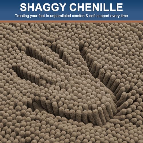 Smiry Bathroom Rugs 45X27, Luxury Chenille Extra Soft Absorbent Bath Mat - Image 3