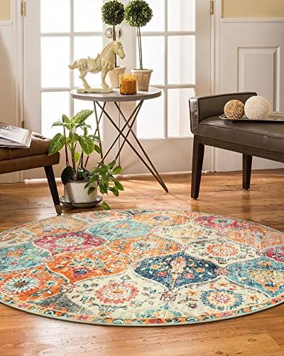 Lahome Moroccan Washable Circle Rug, Soft Small Round Rug 3ft Non-Slip - Image 5
