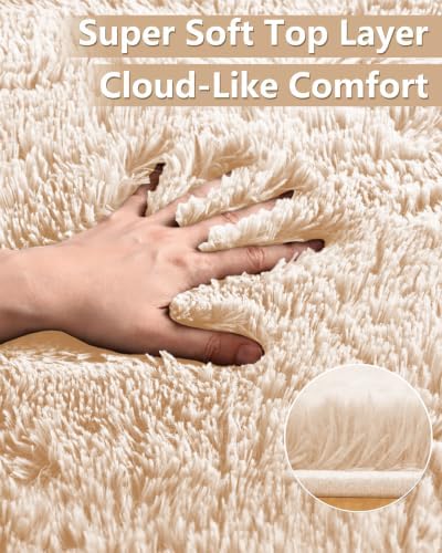 Smiry Round Area Rugs for Living Room Bedroom 4x4 ft, Fluffy Carpet - Image 2