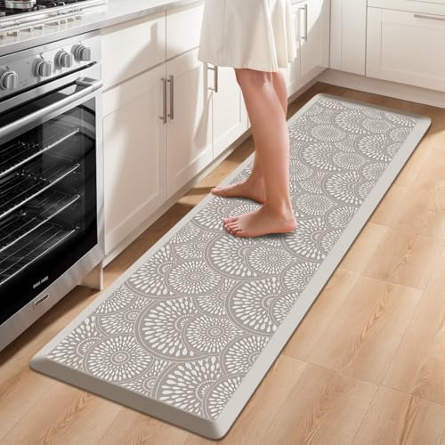 Mattitude Kitchen Mat, 17.3x60in Heavy Duty Ergonomic Comfort Foam Standing Desk Mat, Waterproof Non-Slip Standing Mats and Rugs for Kitchen, Office, Laundry, Khaki by Mattitude
