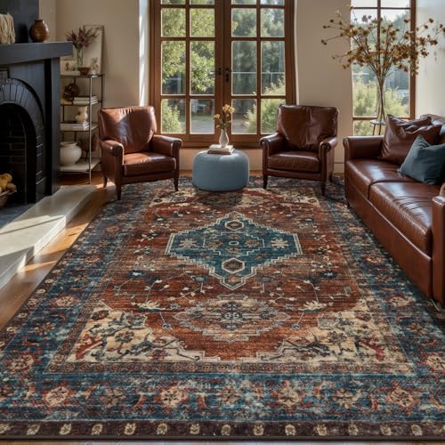 Tangsoo 6x9 Washable Area Rugs for Living Room, Oriental Non Slip Large Rug - Image 2