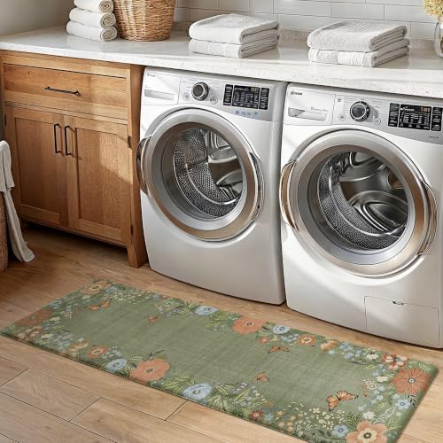 GENIMO Anti Fatigue Kitchen Mats for Floor 2PCS,Standing Rugs,Natural Green - Image 6