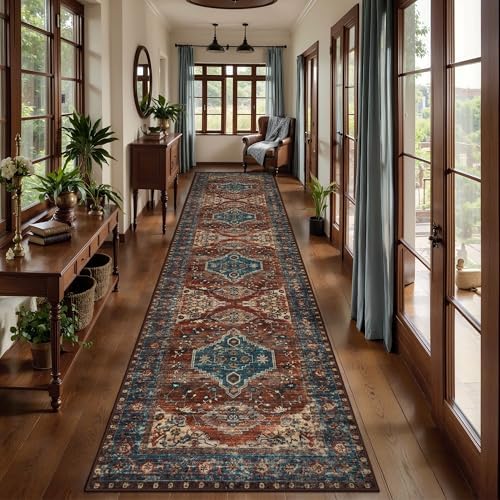 Tangsoo Oriental 2.6x14 Washable Runner Rug for Hallway Non Slip Runner Rug - Image 3