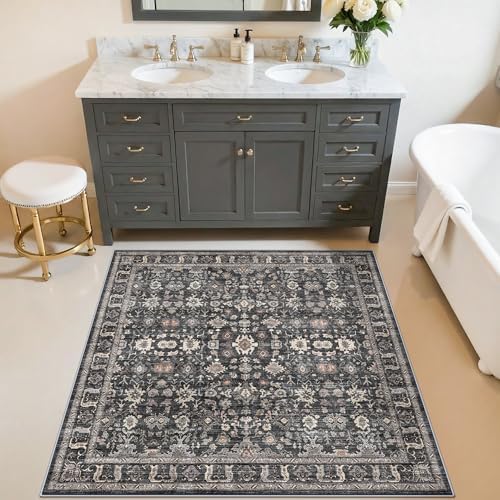 Washable 3x3 Square Entry Rug: Rugs for Kitchen Bedroom Entryway Bathroom - Image 6