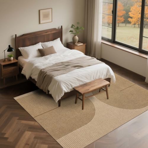 Easy Jute Rug for Pet Homes: 4x6 Outdoor Rug - Geometric Arch Pattern - Image 6