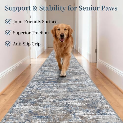 Washable Carpet Runners for Hallway 14ft-Non Slip Floor Runners for Dogs, Abstract Hallway Runner Rug with ‌Silicone Backing, Stain Resistant Rug for Indoor High Traffic,2.6x14,Multi - Image 3