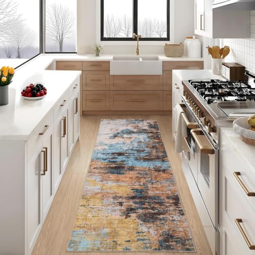 GarveeHome Washable Area Rug 3x5 Modern Abstract Yellow by GarveeHome