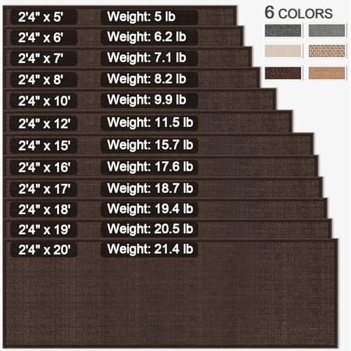 Jute Runner Rug Non Slip Washable, 16ft Rubber Backed Laundry Rugs Laundry Room Runner, Long Hallway Carpet Rug Mat, Deep Brown - Image 4