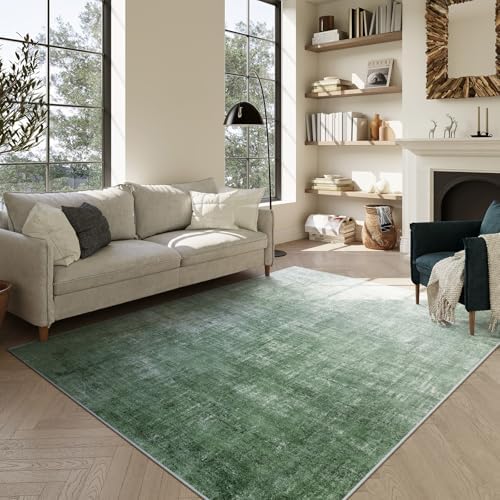 Lahome Green 6x9 Area Rugs Boho Washable Rugs for Living Room, Modern Abstract Rugs for Bedroom, Ombre Non-Slip Throw Dining Room Rug Carpet for Playroom Office Nursery(6'x9',Green) by Lahome