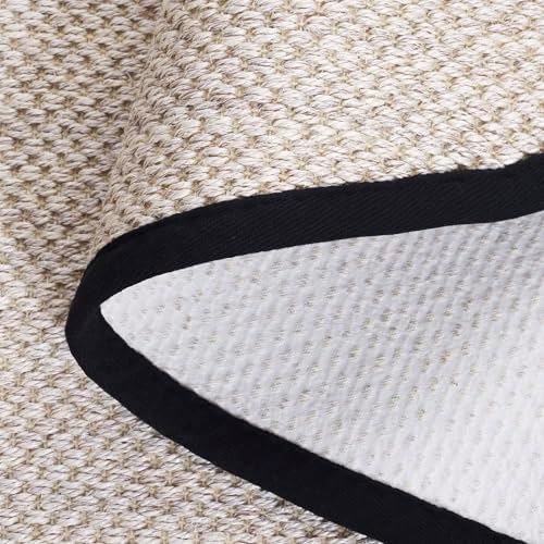 SAFAVIEH Natural Fiber Square Rug 4' Textured, Marble & Black NF143A - Image 3