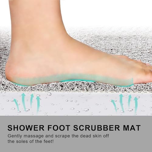 Nonslip Bathtub Mat, Anti Slip Bath Mat 0.6" Extra Thick, Quick Dry Bath Tub Anti Slip Shower Mat, Loofah Non-Slip Bath Mat for Tub Bathroom Pool Kitchen Entryway Home Hotel(Light Gray 16x39) - Image 6