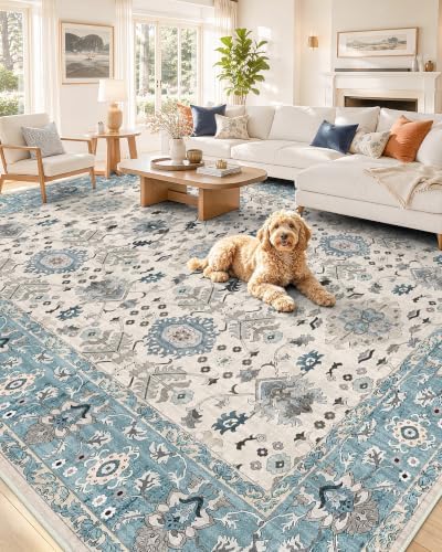 OLANLY 8x10 Washable Area Rug, Soft Non Slip Carpet for Bedroom Living Room by OLANLY
