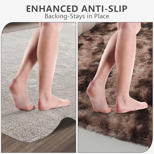 Shag Area Rugs for Bedroom Living Room,4X6 Ultra Soft Fluffy Area Rugs for Dorm,Indoor Carpet Plush Rugs for Living Room Home Decor, Mottling Brown - Image 6