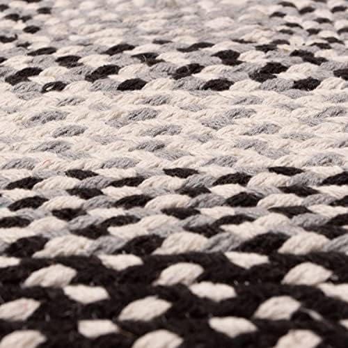 Super Area Rugs 2X3ft Farmhouse Braided Rug - Natural Soft Cotton Carpet for Bathroom, Kitchen, Doorway - Reversible Primitive Country Decor - Black/Gray/Ivory - Buffalo Check - Image 7