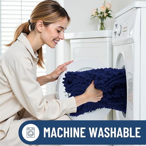 Smiry Bathroom Rugs 40X32, Extra Soft Rubber Backing Chenille Bath Mats - Image 6