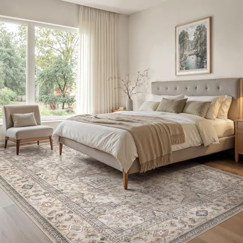 EIEIHOUSE 7x10 Area Rug Washable Vintage Rugs for Living Room Brown/Multi - Image 4