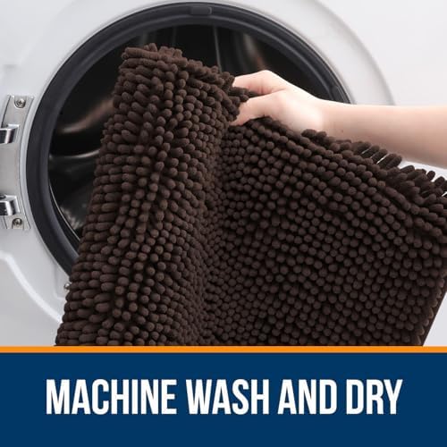 OLANLY Bathroom Runner Rugs 40x24, Extra Soft Absorbent Chenille Bath Rugs - Image 5