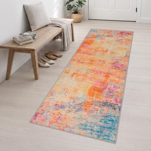 3x10 Washable Runner Rug：Modern Abstract Soft Carpet Galaxy Haze - Image 3