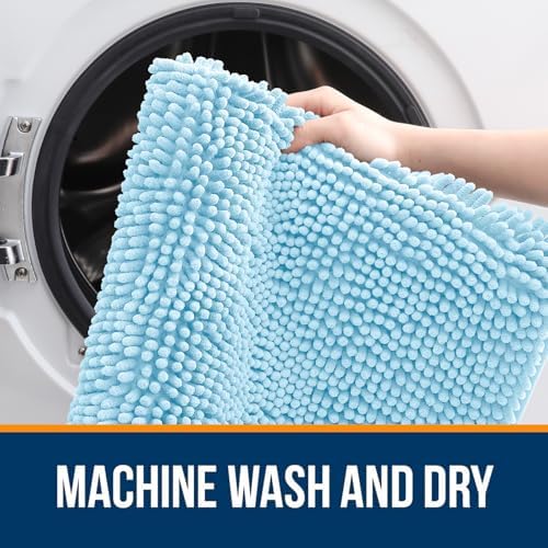OLANLY Small Bathroom Rugs 30x18, Extra Soft Absorbent Chenille Bath Rugs - Image 5