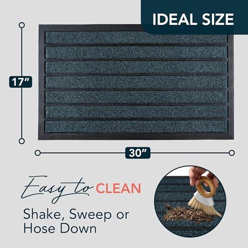 ubdyo Extra Durable Door Mat Outside Entrance (30" x 17", Bright Blue) - Image 2