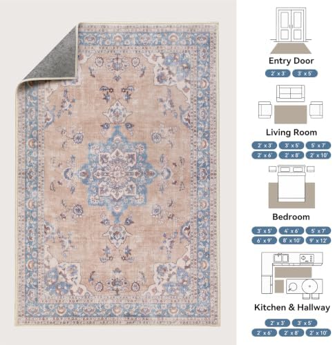 8x10 Area Rugs for Living Room, Large Washable Area Rug, Pink - Image 2