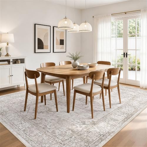 4x6 Washable Area Rugs for Bedroom Beige Brown Non-Slip Rug - Image 4