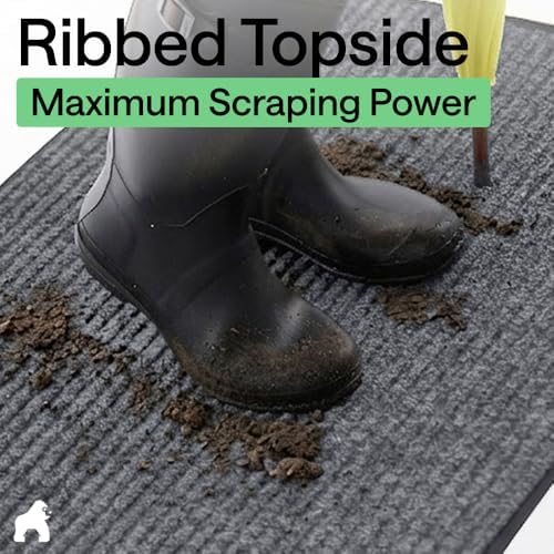 GORILLA GRIP Traffic Guard Indoor Outdoor Heavy Duty Door Mat 47x35 Lt Gray - Image 4