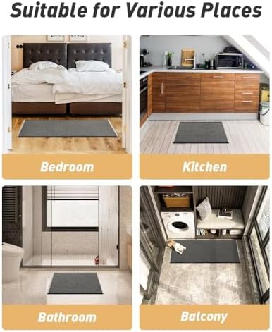 Upgraded Waffle Bath Mat Runner Absorbent Non Slip Bathroom Mat, 2' x 6' - Image 6