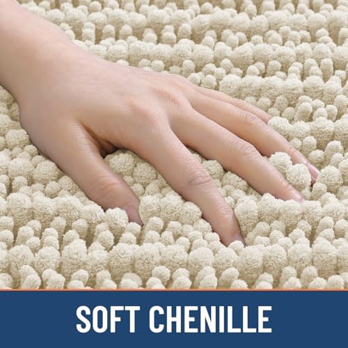 Smiry Bathroom Rugs 34X21, Extra Soft Rubber Backing Chenille Bath Mats - Image 4