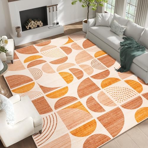 MUJOO 9x12 Area Rugs,Washable Rug Non Slip Modern Abstract Boho Large by MUJOO