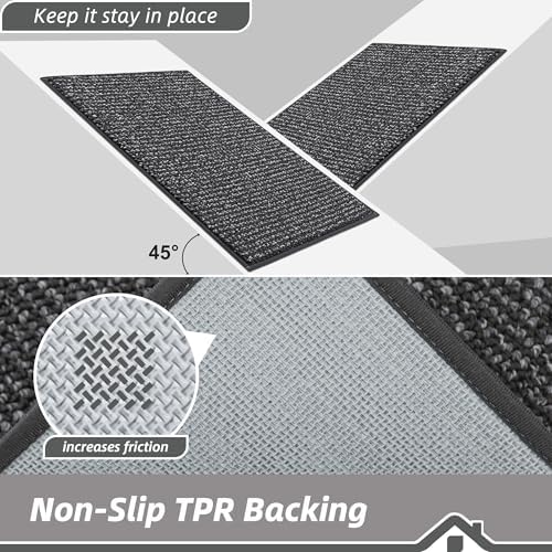 BEQHAUSE Dirt Trapper Door Mat 24"x36", Non-Slip Washable Doormat, Charcoal - Image 6