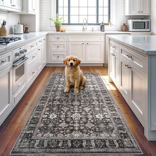Black 3x6 Washable Runner Rug: 6ft Runners for Hallways Non Slip Ultra Soft - Image 3