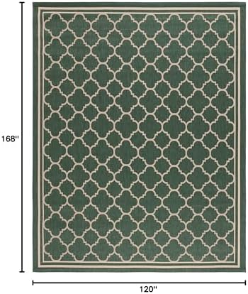 SAFAVIEH Courtyard Outdoor Area Rug 10'x14', Dark Green & Beige CY6918-322 - Image 6