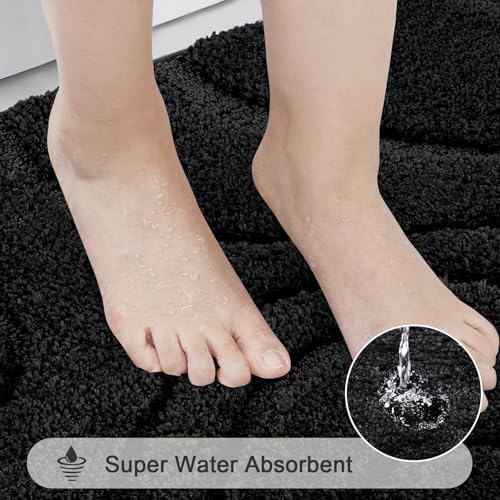 HEBE Bathroom Rugs Sets 5 Piece, Non Slip Washable Absorbent Bath Mat Set - Image 5