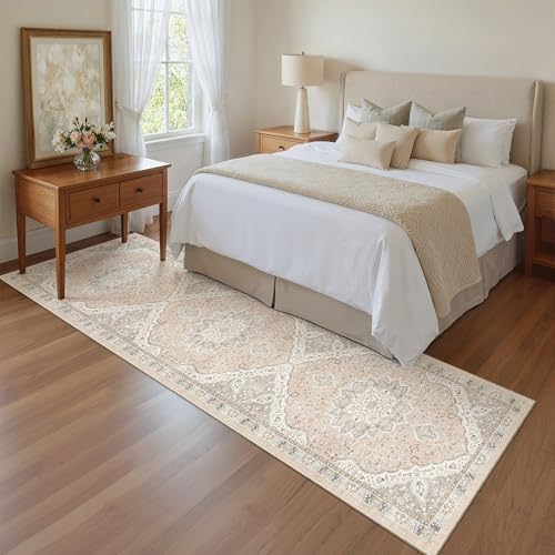 Madane Hallway Runner Rug 2x8 Washable Kitchen Rugs Non-Slip, Pink/Gray - Image 5
