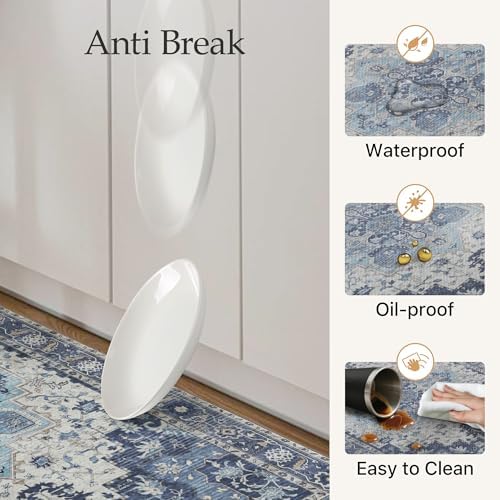 GENIMO Anti Fatigue Kitchen Mats for Floor 2PCS, Standing Rugs,Navy Blue - Image 5
