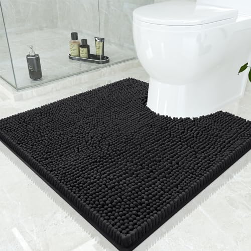 Smiry Toilet Rugs U-Shaped 24x24, Extra Soft Absorbent Contoured Bath Mat by Smiry